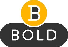 Bold Text Button Glyph Two Color vector