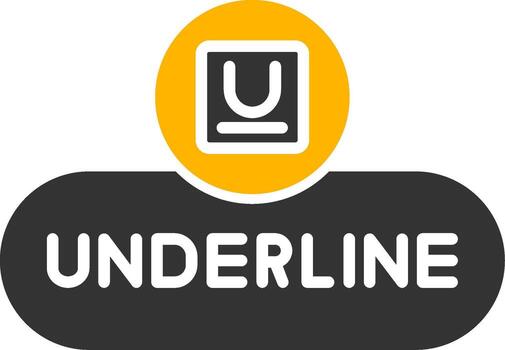 UnderGlyph Text Button Glyph Two Color vector