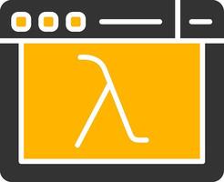 Lambda Function Code Block Glyph Two Color vector