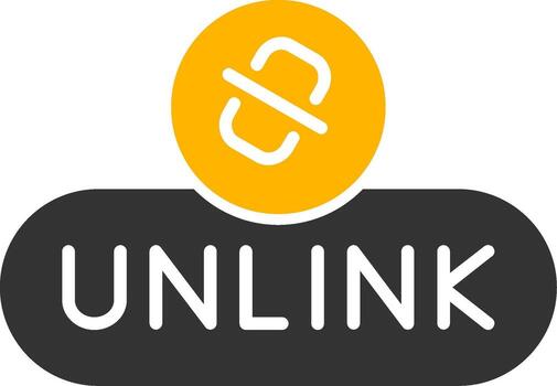 Remove Link Button Glyph Two Color vector