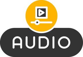 Insert Audio Button Glyph Two Color vector