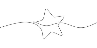 Minimalist star continuous one line drawing vector