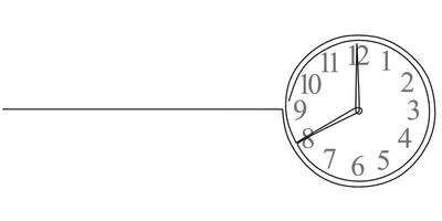 Office wall clock at eight clock vector