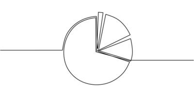 Business pie chart continuous line art vector