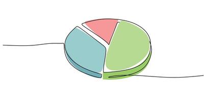 Pie Chart Segmented Line Drawing vector