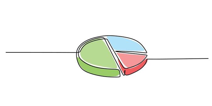 Segmented Pie Chart Line Art vector