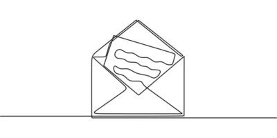 Mail Envelope Line Art vector