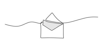 Minimal Letter Envelope Line Drawing vector