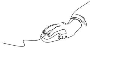 Using Computer Mouse Line Art vector