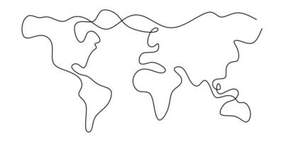 World Map Line Drawing vector