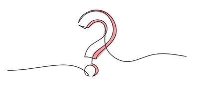 Question Symbol One Line Art vector