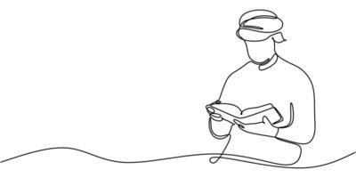 Muslim Man Reading Quran vector