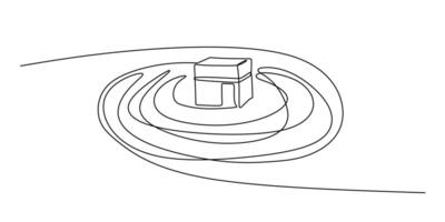 Kaaba in Mecca Line Drawing vector