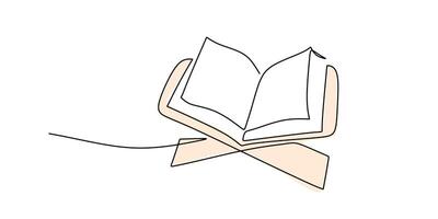 Opened Quran Minimalist Drawing vector