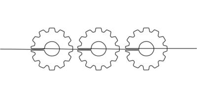 Cooperation concept with interlocking cogs art vector