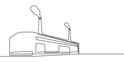Multi storey factory one line drawing vector