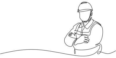 Construction workers in safety jackets art vector