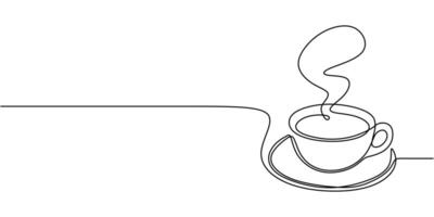 Steaming Coffee Cup Line Drawing vector