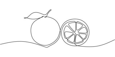 Lemon and Mint One Line Art vector