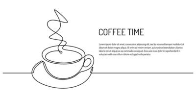 Steaming Coffee Cup Line Art vector