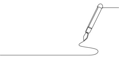 Vintage fountain pen with nib one line art vector