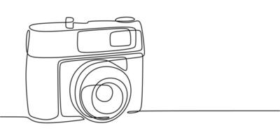 Vintage camera minimalist continuous line art vector