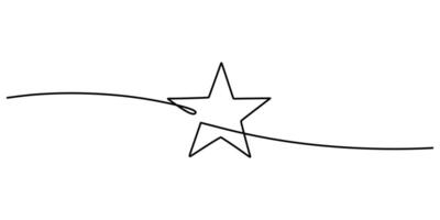 One line drawing of a big star, representing achievement, dreams, and the pursuit of success. vector