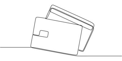 Credit Card one line drawing. Concept of finance, business, and banking. Minimalist design. vector