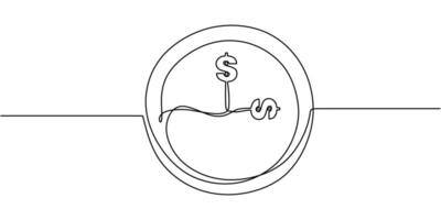 Clock with Dollar Sign as Pendulum. Linking Time and Money in Business and Finance vector