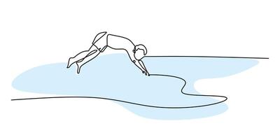 Swimmer Diving into Pool. Illustrating Water Sports and Athleticism vector