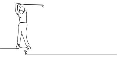 Man Playing Golf. Depicting Concentration, Skill, and Sport. One Line Drawing for Golf Player vector