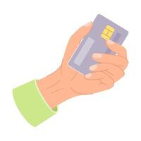 Hand Holding Bank Plastic Card with Access to Account with Money Illustration vector