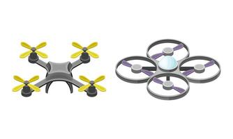 Unmanned aircrafts set, Drones and quadcopter modern wireless devices isometric illustration vector