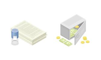 Banking accounting tools set. Planning, accounting, analysis, analytics, financial strategy illustration vector