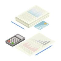 Banking accounting tools set. Analytics, financial planning, market analysis illustration vector