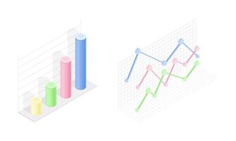 Business data graphs set. Financial and marketing charts illustratio vector