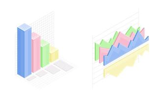 Business data graphs set. Financial and marketing charts illustration vector