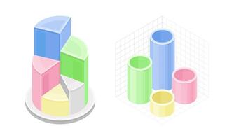Business data graph and diagram set. Financial and marketing charts for web, report, presentation, financial analysis illustration vector