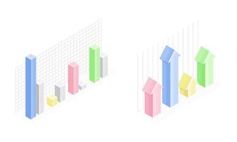 Business graphs set. Financial and marketing charts for web, report, presentation, financial analysis illustration vector