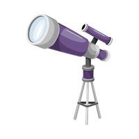 Astronomy telescope, spyglass on tripod illustration on white background vector