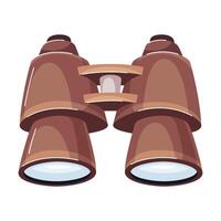Metal binoculars optical instrument for viewing distant objects illustration vector