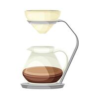 Drip Coffee Brewing with Glass Container and Filter Seeping Water Illustration vector