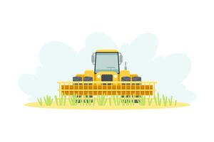 Combine harvester agricultural farming machinery illustration on white background vector