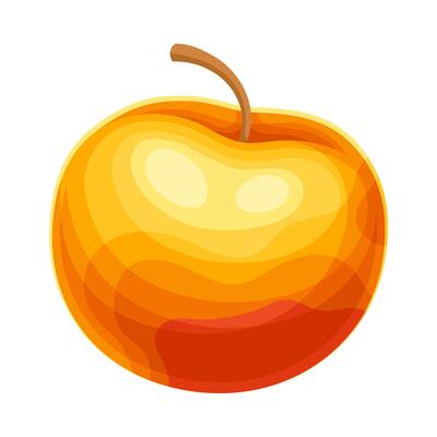 Shiny ripe apple. Fresh juicy organic fruit, healthy diet concept illustration