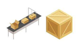 Warehouse objects set. Storage, logistic and delivery of goods illustration vector
