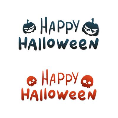 Happy Halloween banner set. Holiday poster, greeting card, party invitation cartoon illustration