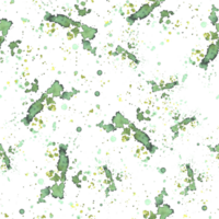 Watercolor green spots and splashes seamless pattern. Hand painted illustration. Abstract olive, grass nature green brush stroke, stains on isolated background texture for fabric, wrapping paper png