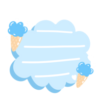 ice cream cloud with blue and white ice cream cones png