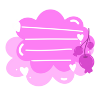 pink cloud with hearts and a note on it png