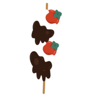 chocolate ice cream on a stick with cherry on top png